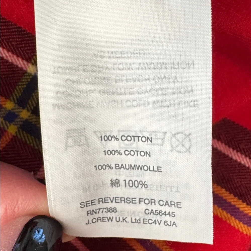 J. Crew Red Plaid Women's Blouse  size: M NWOT ✨